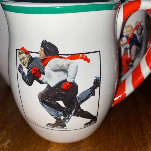 Norman Rockwell Art Christmas Mugs XMAS Set Of 4 - Picture 7 of 7